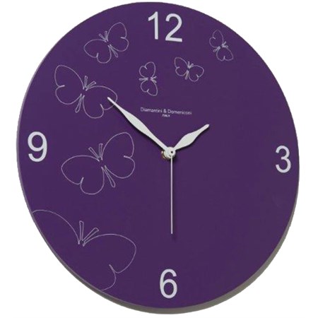 orologio da parete in legno butterfly viola diamantini e domeniconi